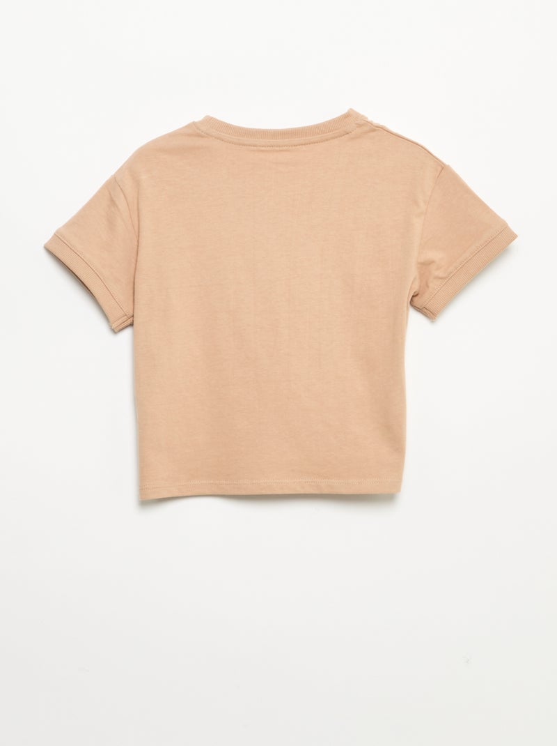 T-shirt imprimé fantaisie à manches courtes Beige - Kiabi