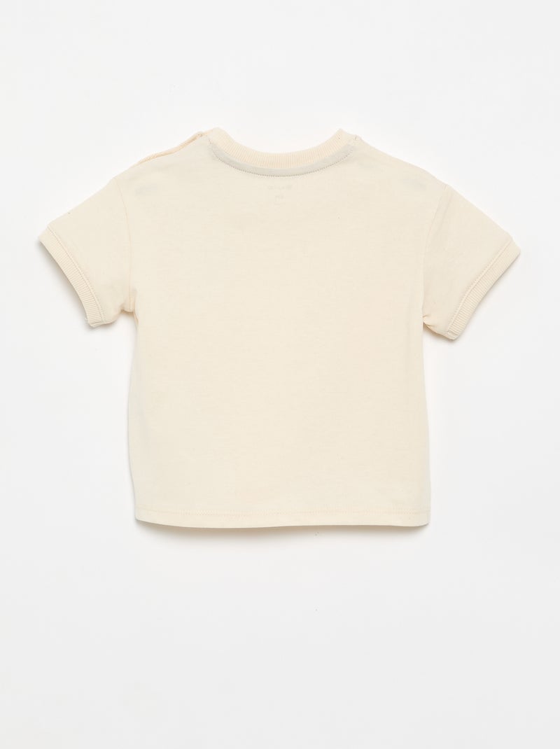 T-shirt imprimé fantaisie à manches courtes Beige - Kiabi
