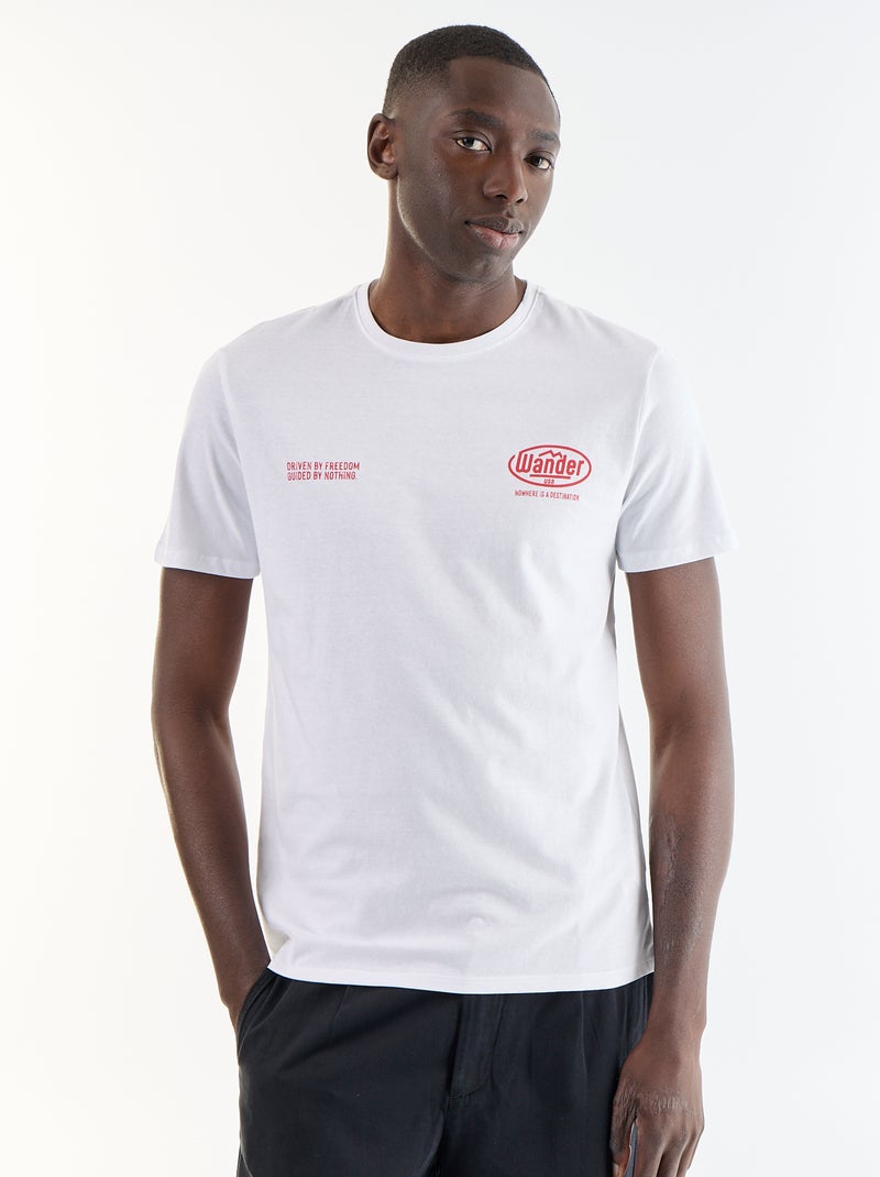 T-shirt imprimé fantaisie à manches courtes Blanc - Kiabi