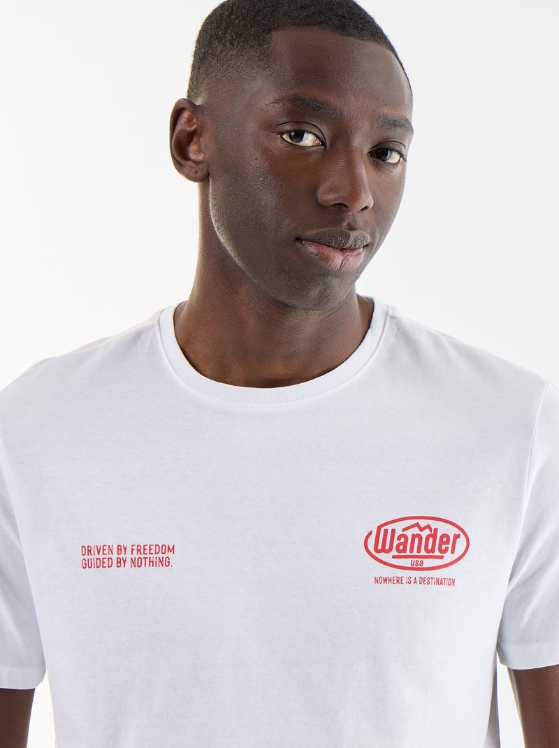 T-shirt imprimé fantaisie à manches courtes Blanc - Kiabi