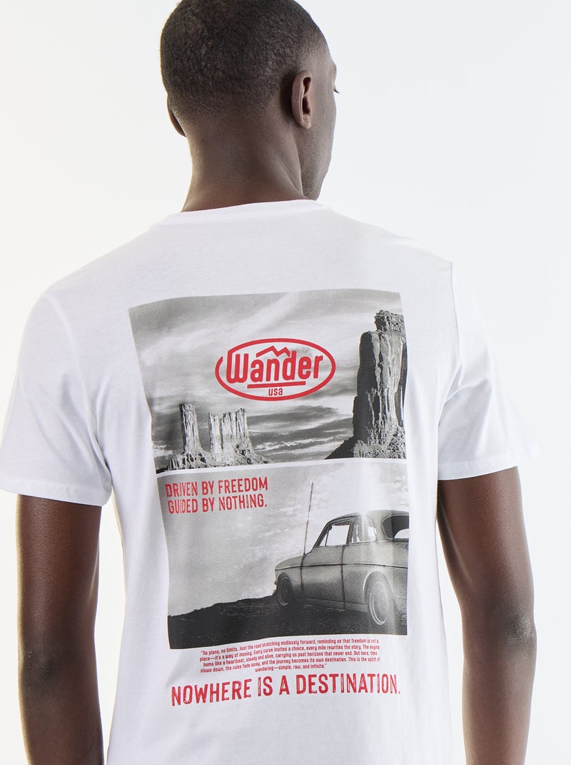 T-shirt imprimé fantaisie à manches courtes Blanc - Kiabi