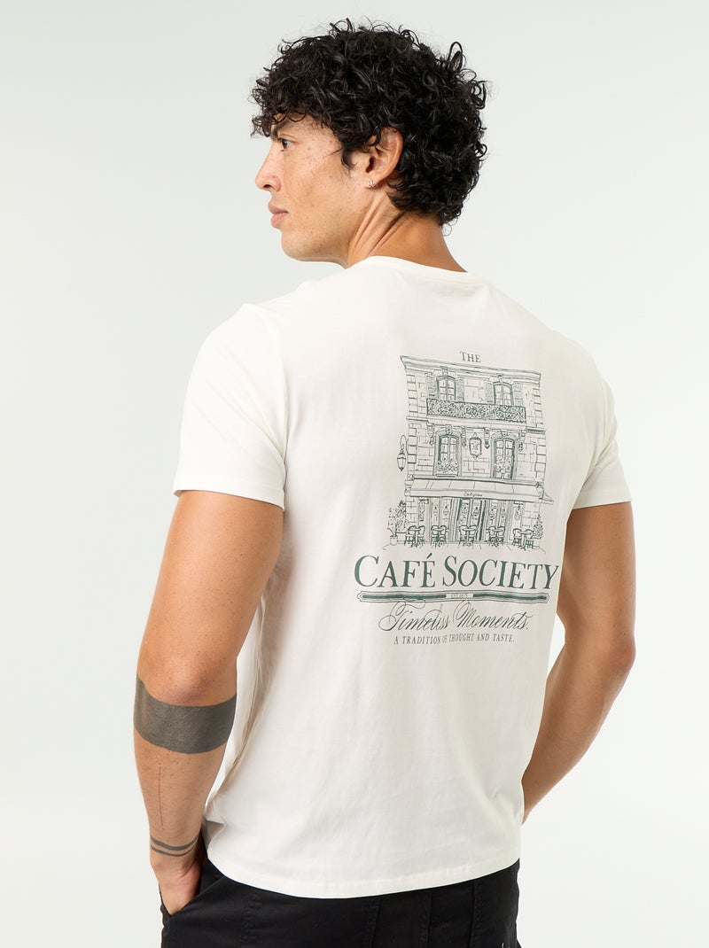 T-shirt imprimé fantaisie à manches courtes Blanc - Kiabi