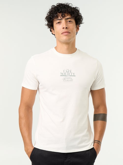 T-shirt imprimé fantaisie à manches courtes - Kiabi