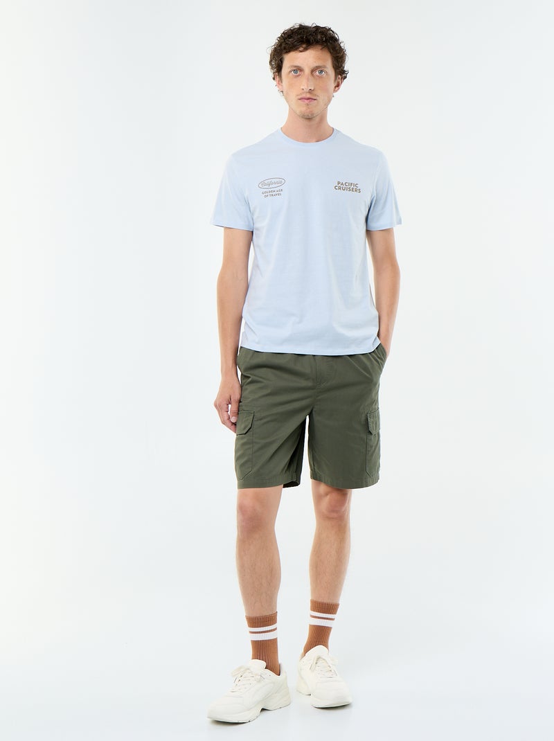 T-shirt imprimé fantaisie à manches courtes Bleu - Kiabi