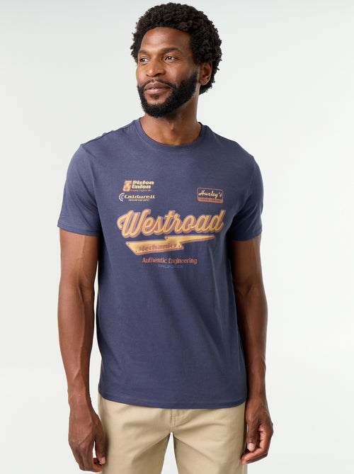 T-shirt imprimé fantaisie à manches courtes - Kiabi