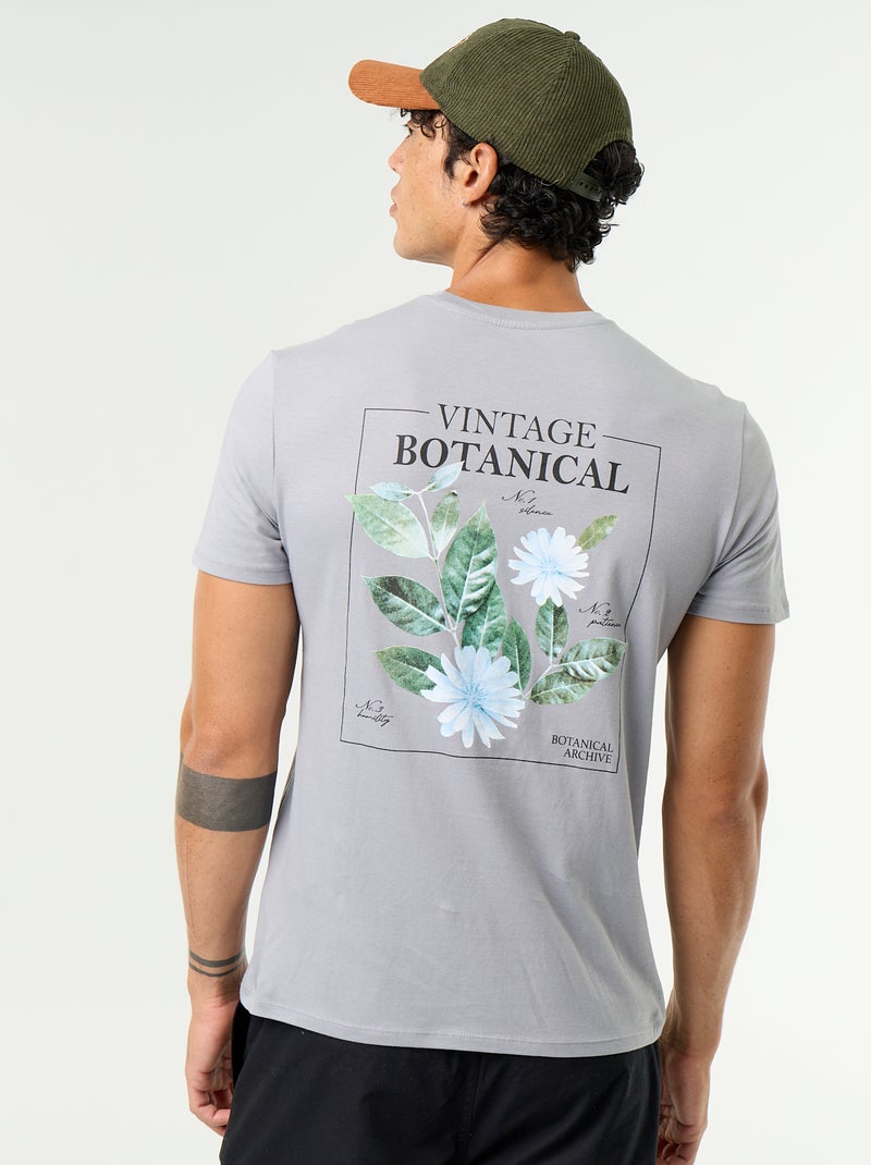 T-shirt imprimé fantaisie à manches courtes Gris - Kiabi