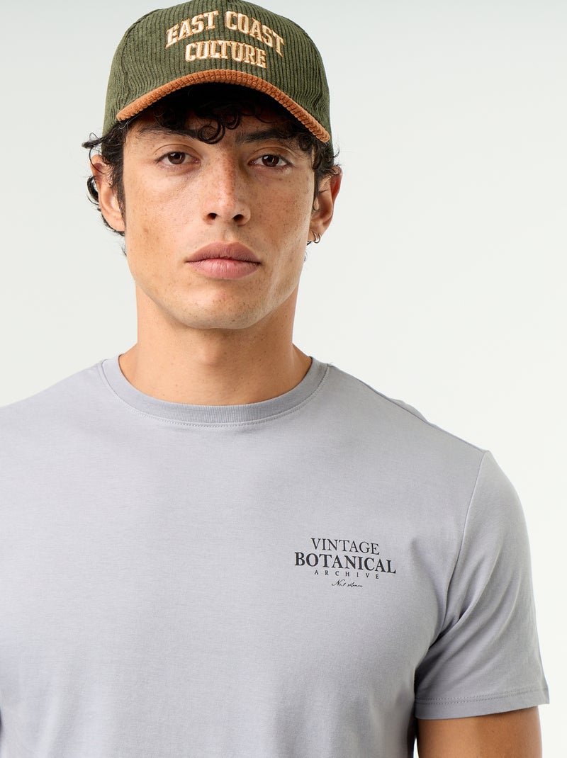 T-shirt imprimé fantaisie à manches courtes Gris - Kiabi