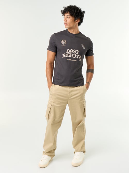 T-shirt imprimé fantaisie à manches courtes - Kiabi