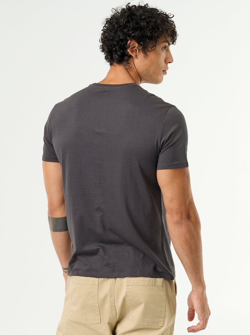 T-shirt imprimé fantaisie à manches courtes Gris - Kiabi