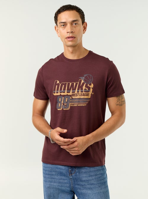 T-shirt imprimé fantaisie à manches courtes - Kiabi