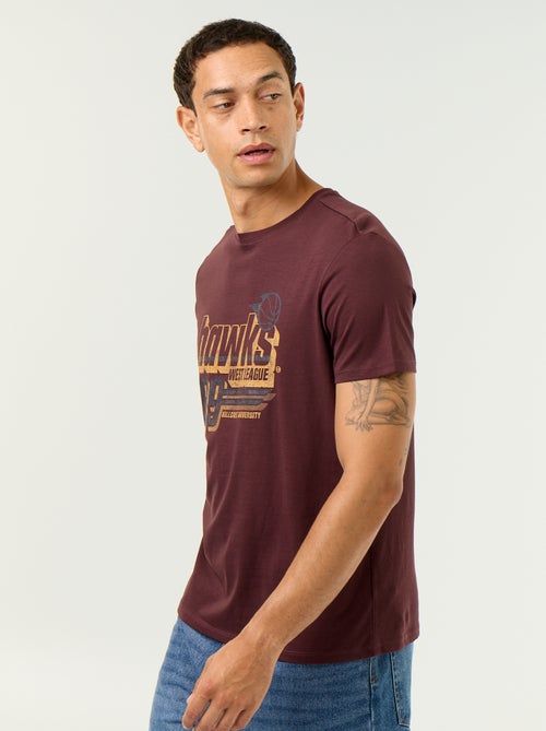 T-shirt imprimé fantaisie à manches courtes - Kiabi