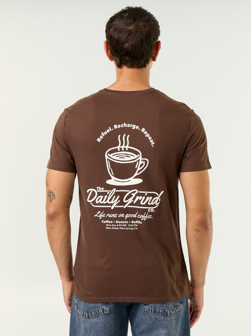 T-shirt imprimé fantaisie à manches courtes - Kiabi