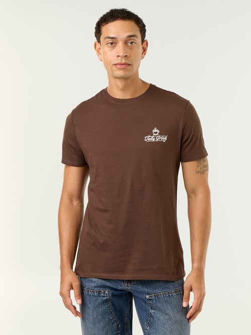 T-shirt imprimé fantaisie à manches courtes - Kiabi