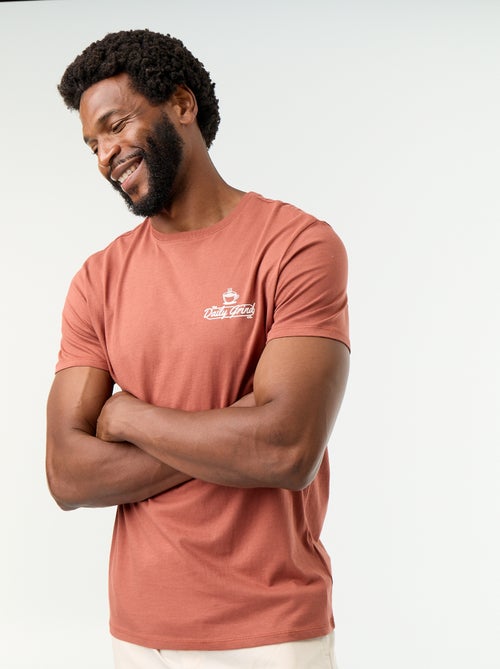 T-shirt imprimé fantaisie à manches courtes - Kiabi