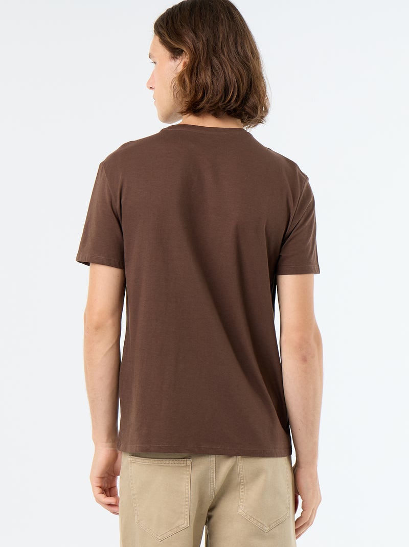 T-shirt imprimé fantaisie à manches courtes Marron - Kiabi