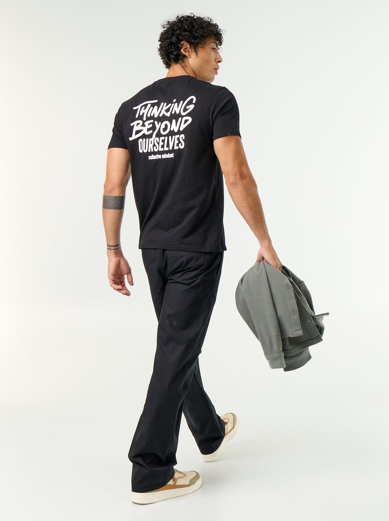 T-shirt imprimé fantaisie à manches courtes Noir - Kiabi