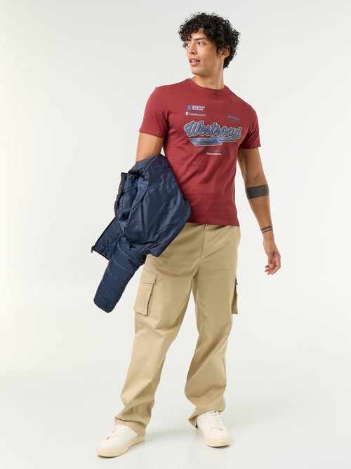T-shirt imprimé fantaisie à manches courtes - Kiabi