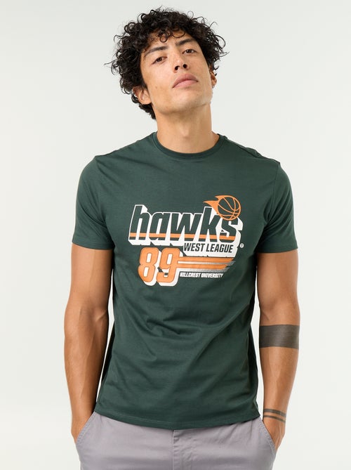 T-shirt imprimé fantaisie à manches courtes - Kiabi