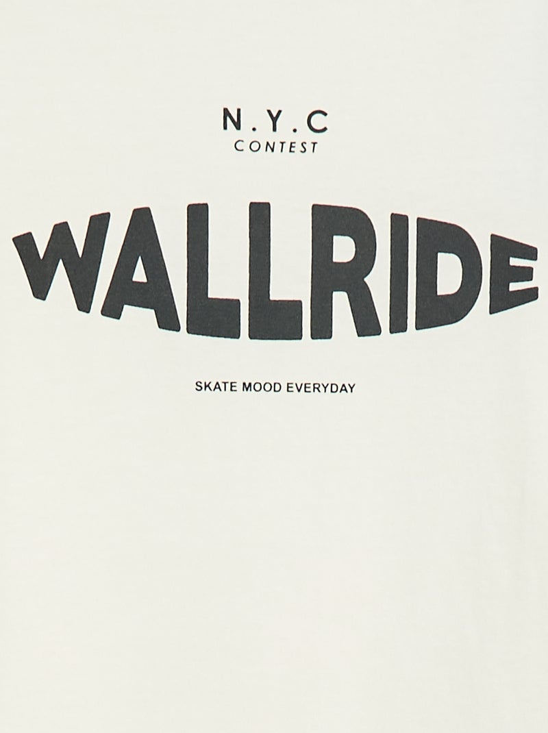 T-shirt imprimé fantaisie à manches longues Blanc - Kiabi