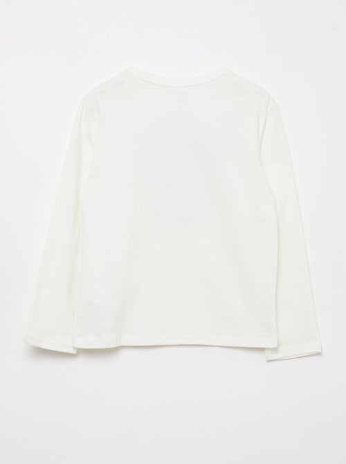 T-shirt imprimé fantaisie à manches longues - Kiabi