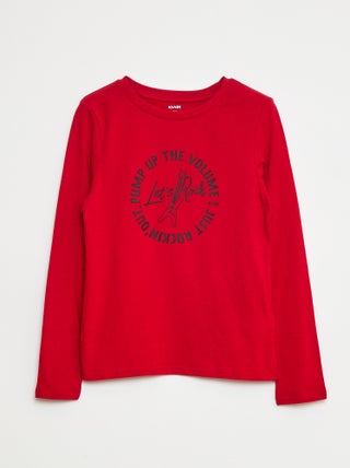 T-shirt imprimé fantaisie à manches longues