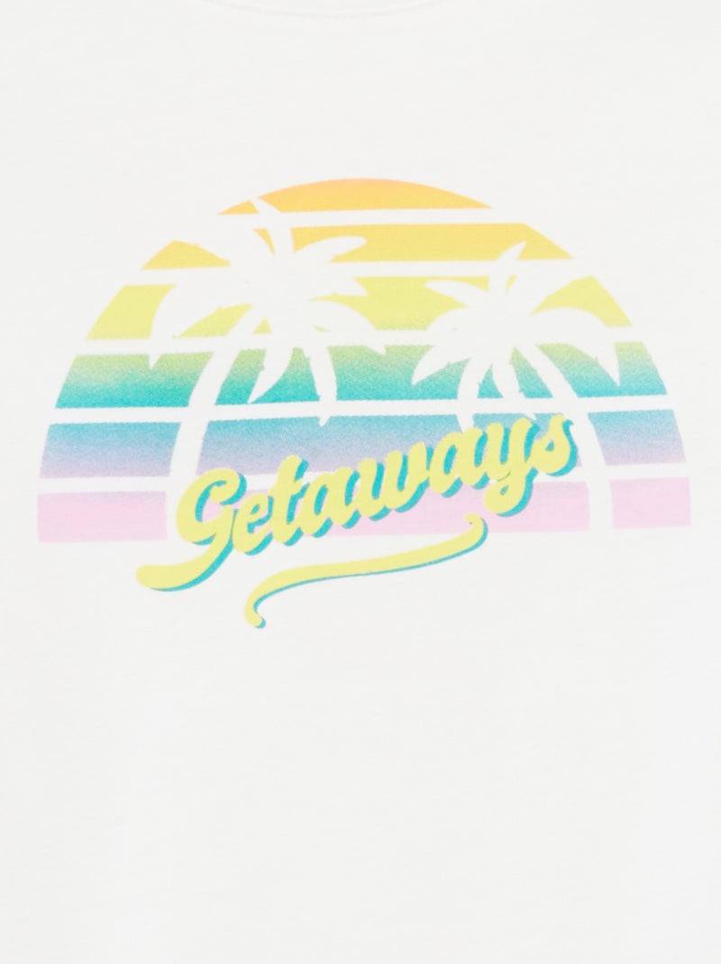 T-shirt imprimé fantaisie BLANC - Kiabi