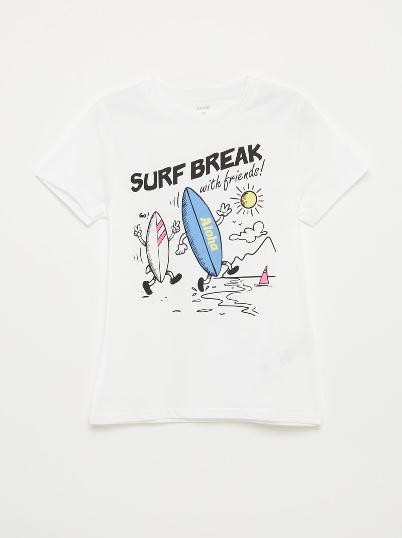 T-shirt imprimé fantaisie BLANC - Kiabi
