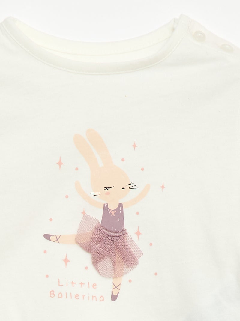 T-shirt imprimé fantaisie Blanc - Kiabi