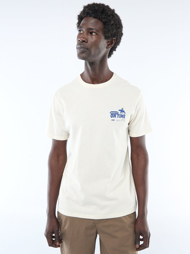 T-shirt imprimé fantaisie Blanc - Kiabi