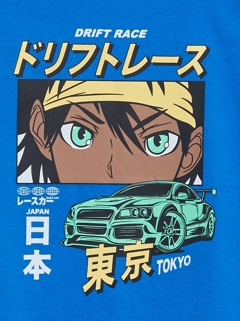 T-shirt imprimé fantaisie BLEU - Kiabi