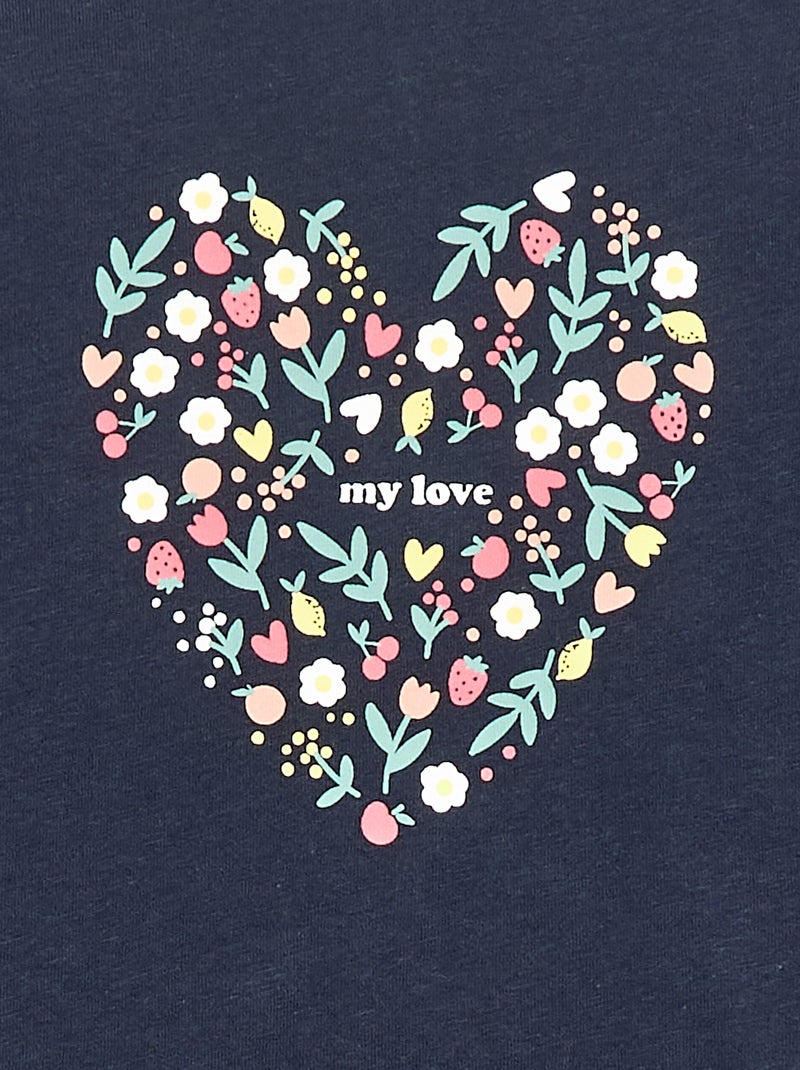 T-shirt imprimé fantaisie Bleu - Kiabi