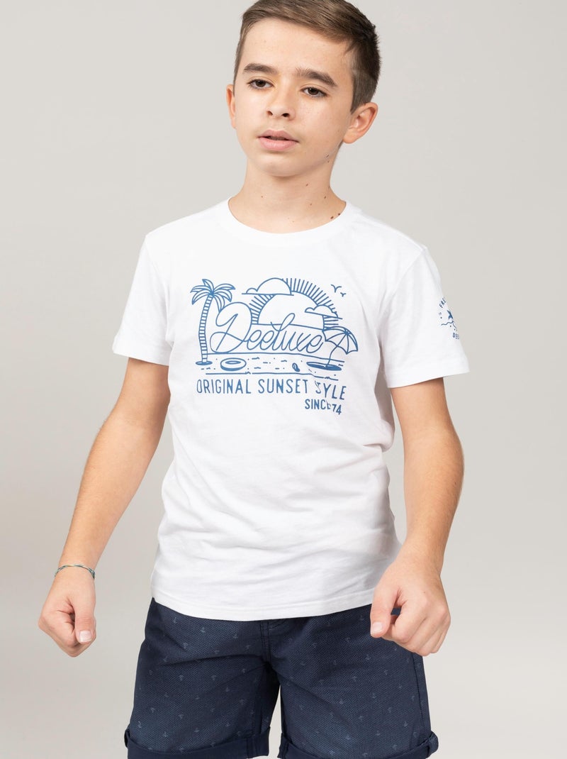 T-shirt imprimé fantaisie 'Deeluxe' Blanc - Kiabi