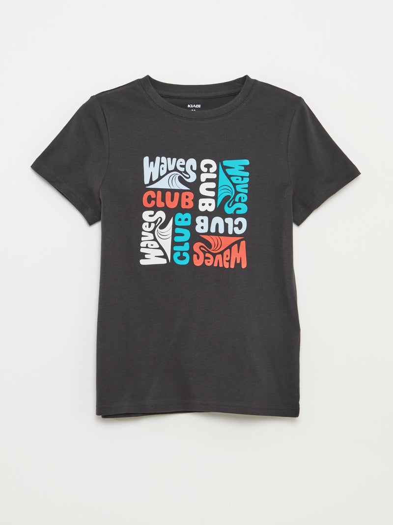 T-shirt imprimé fantaisie GRIS - Kiabi