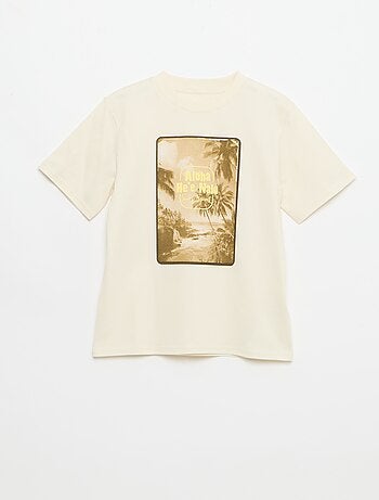 T-shirt imprimé fantaisie manches courtes