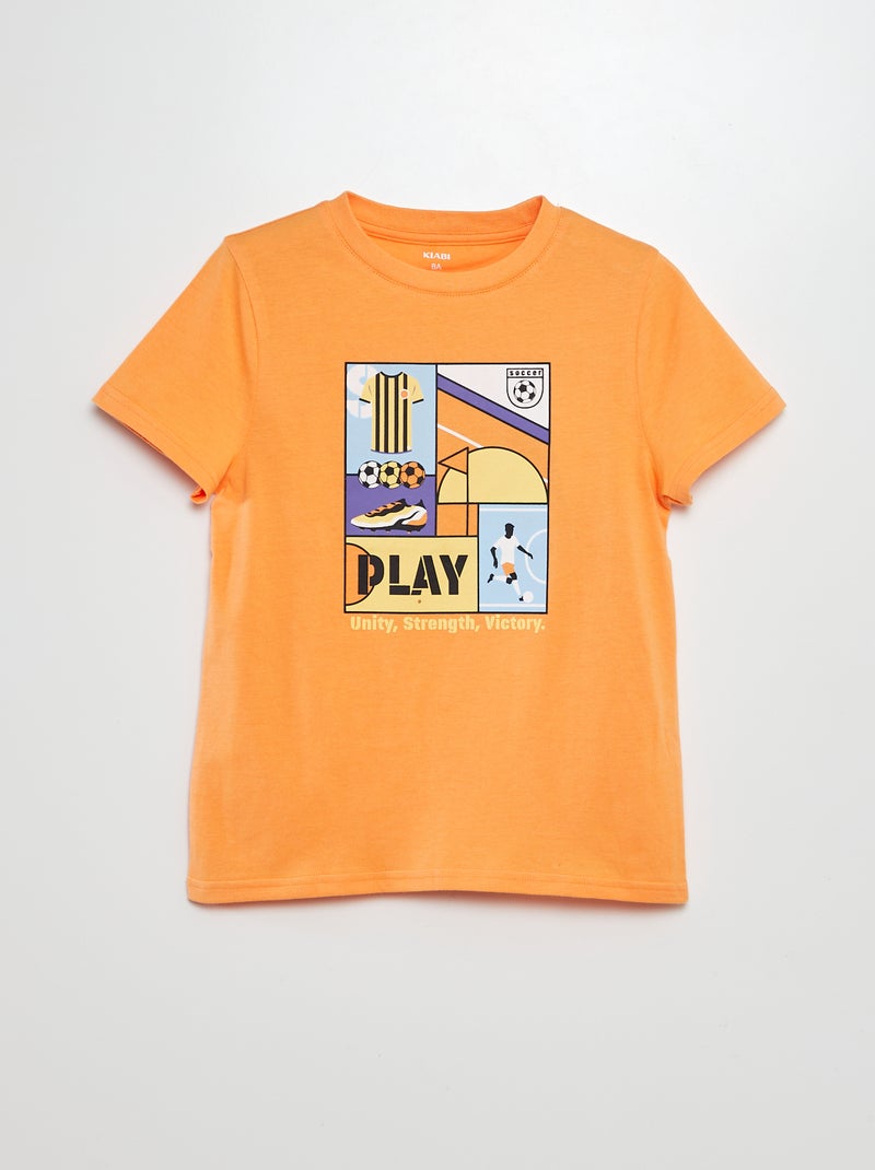 T-shirt imprimé fantaisie Orange clair - Kiabi