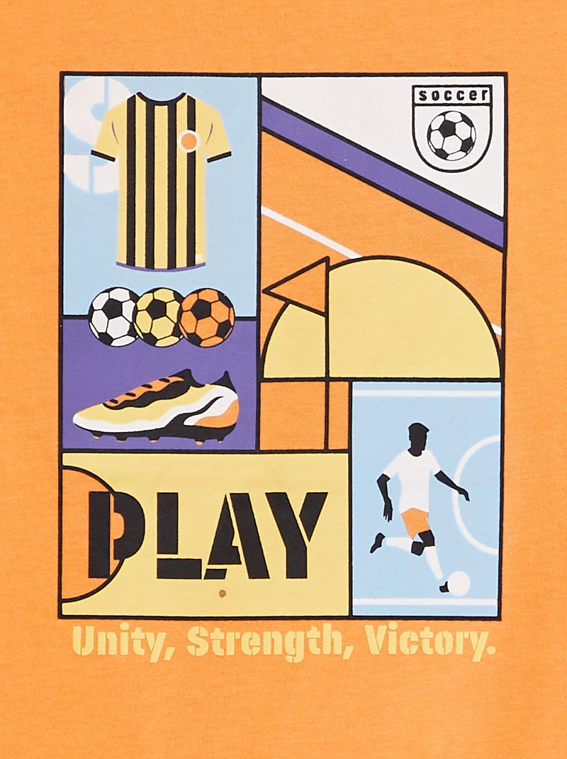 T-shirt imprimé fantaisie Orange clair - Kiabi