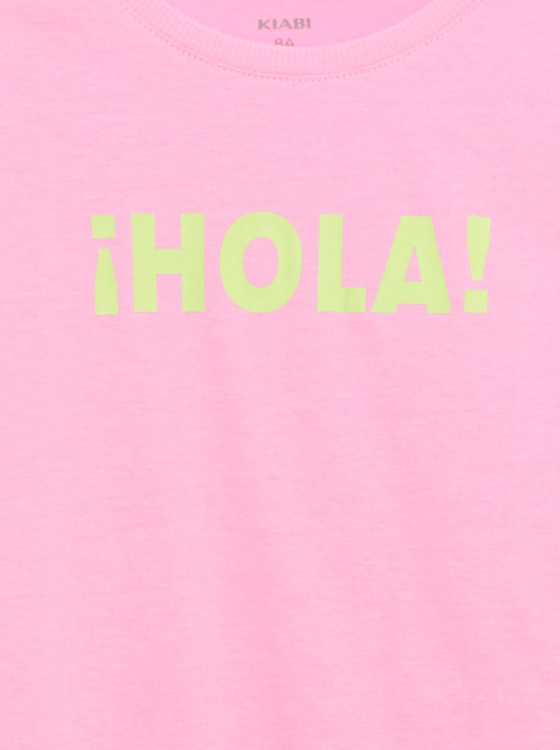 T-shirt imprimé fantaisie Rose - Kiabi