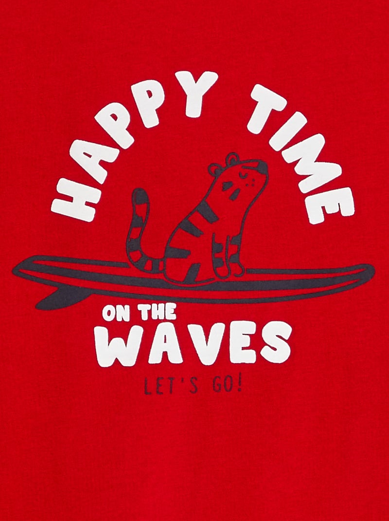 T-shirt imprimé fantaisie Rouge - Kiabi