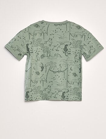 T-shirt Manches Longues Fantaisie Pour Garçon - Kiabi Taille 36 Mois (3 Ans) - Rouge, 100% Coton - Neuf Avec étiquettes