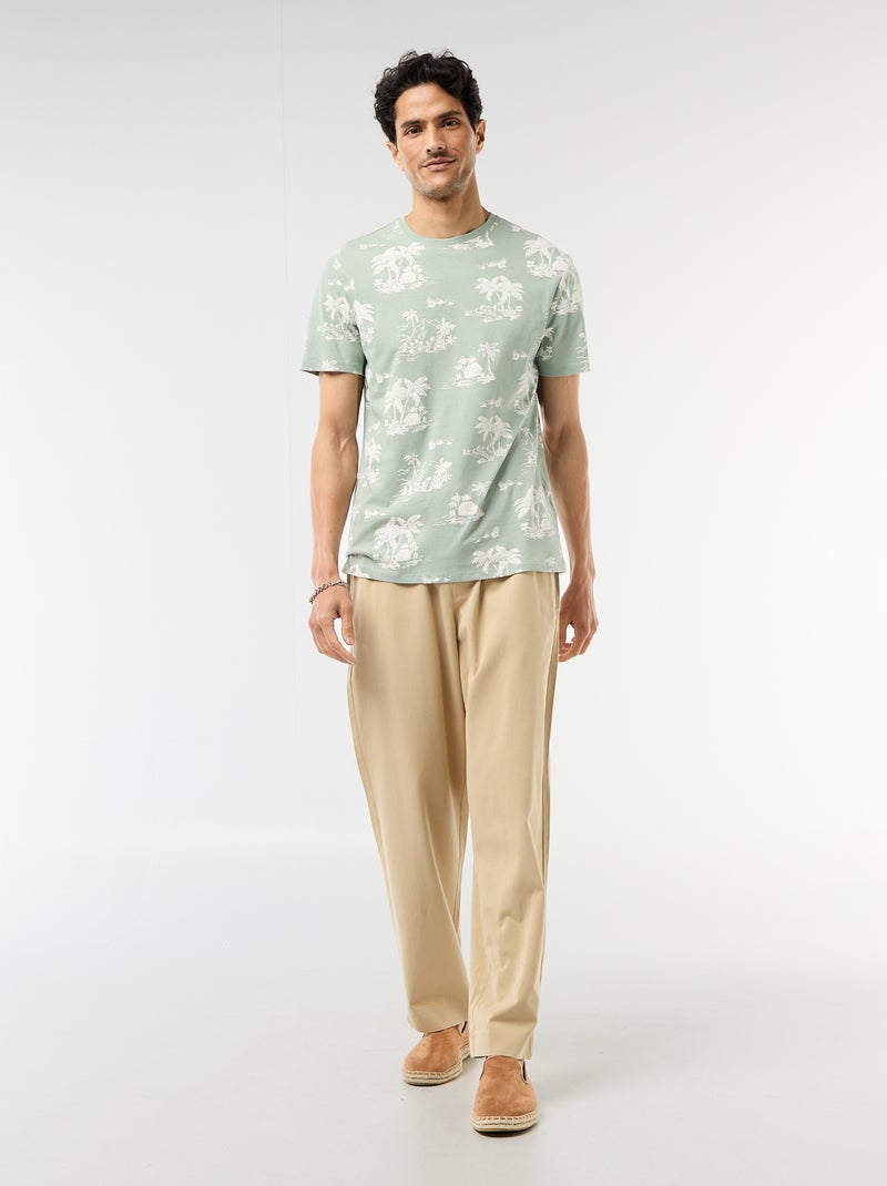 T-shirt imprimé fantaisie Vert - Kiabi