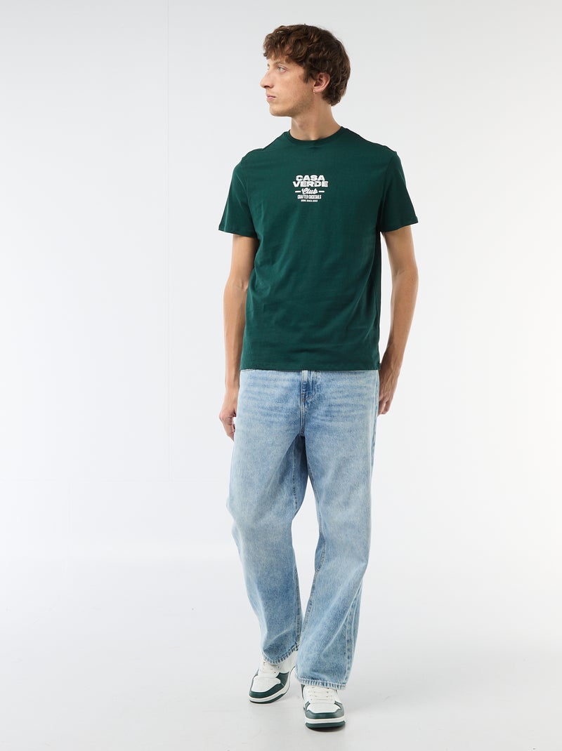 T-shirt imprimé fantaisie Vert - Kiabi