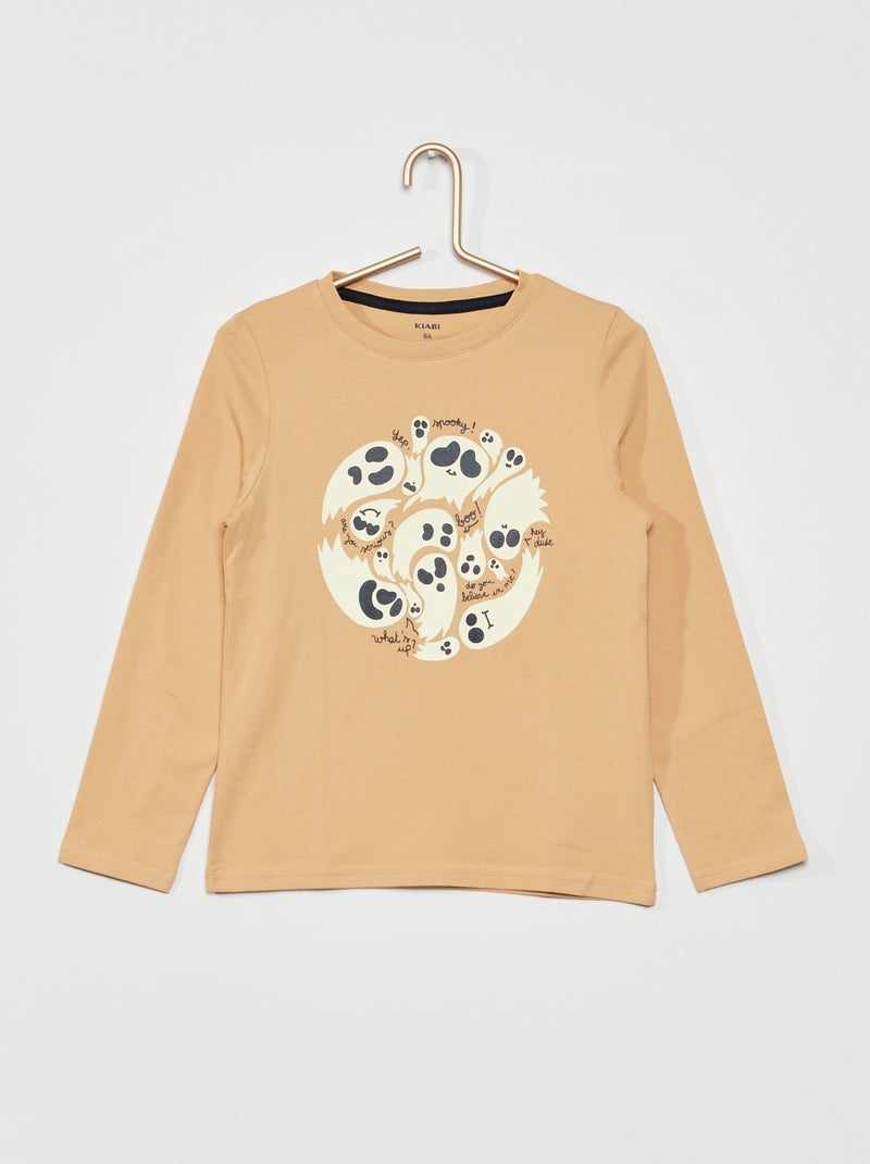 T-shirt imprimé 'Fantômes' Beige - Kiabi