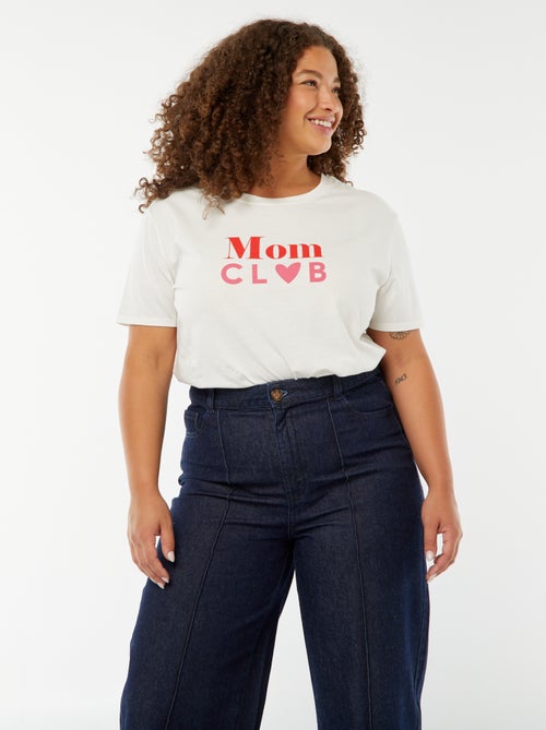 T-shirt imprimé 'fête des mères' manches courtes - Kiabi