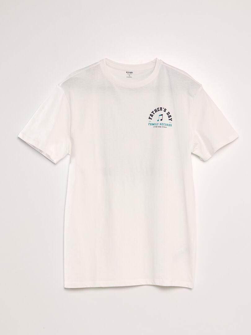 T-shirt imprimé fête des pères BLANC - Kiabi