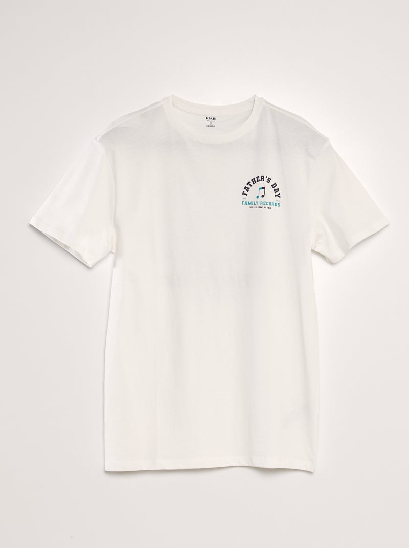 T-shirt imprimé fête des pères BLANC - Kiabi