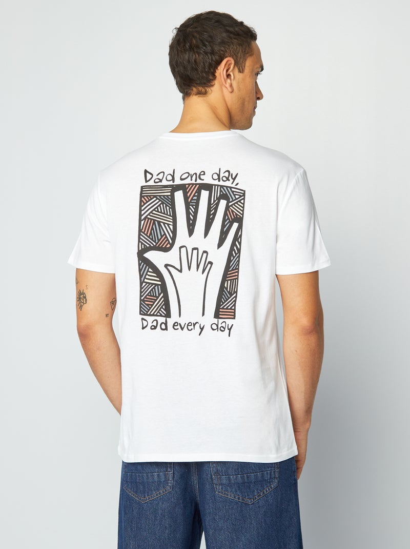 T-shirt imprimé Fête des pères Blanc - Kiabi