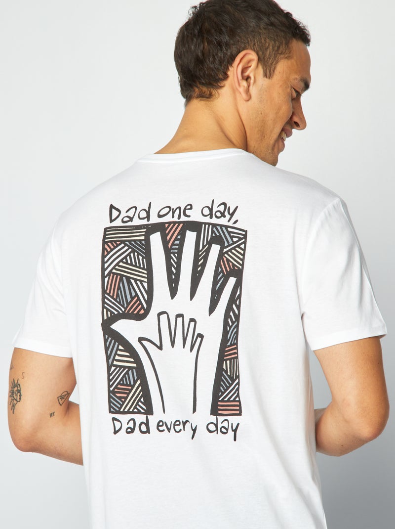 T-shirt imprimé Fête des pères Blanc - Kiabi
