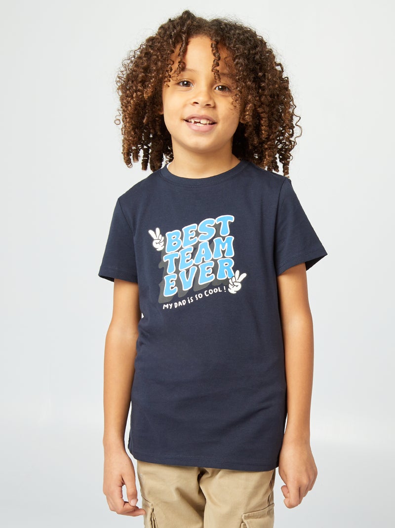 T-shirt imprimé Fête des pères Bleu - Kiabi