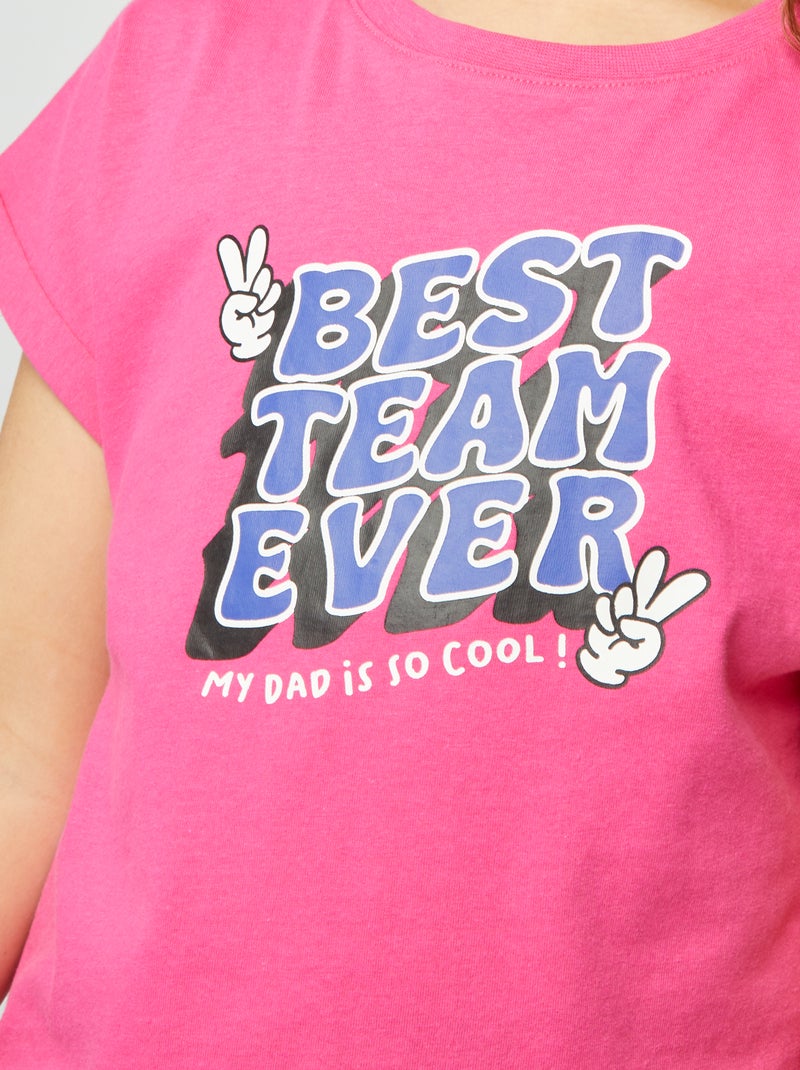 T-shirt imprimé 'Fête des pères' Rose - Kiabi