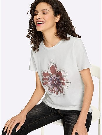 T-shirt Imprimé Floral - Taille Standard - Helline